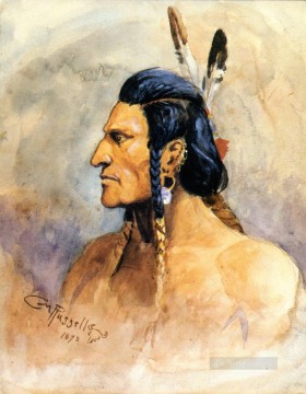 Charles Marion Russell Painting - indian brave 1898 Charles Marion Russell